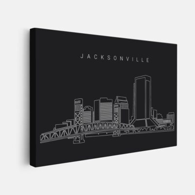 Jacksonville Skyline Canvas Art print-dark