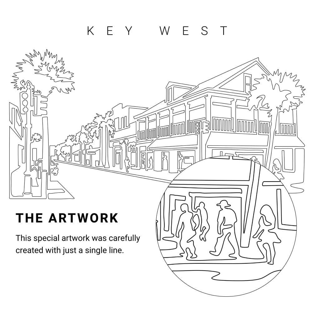Key West Vector Art - Single Line Art Detail