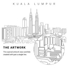 Kuala Lumpur Vector Art - Single Line Art Detail