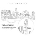 Los Angeles Vector Art - Single Line Art Detail