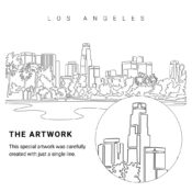 Los Angeles Vector Art - Single Line Art Detail