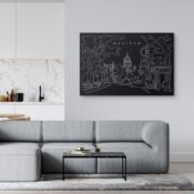 Madison WI Canvas Art Print - Living Room - Dark