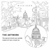 Madison WI Vector Art - Single Line Art Detail