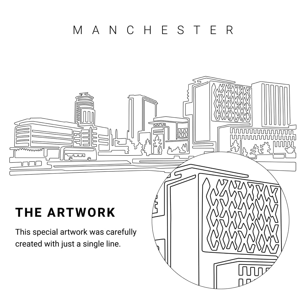 Manchester Vector Art - Single Line Art Detail