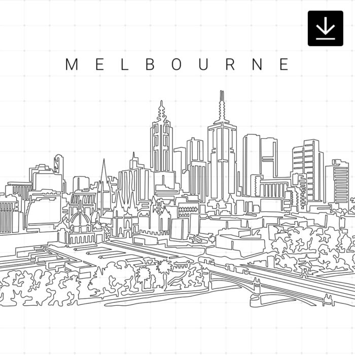 Melbourne Skyline SVG - Download