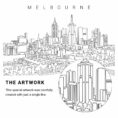 Melbourne Vector Art - Single Line Art Detail