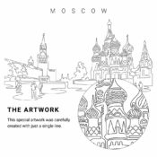 Moscow Vector Art - Single Line Art Detail