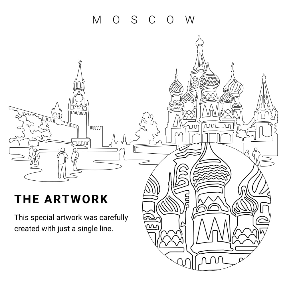 Moscow Vector Art - Single Line Art Detail