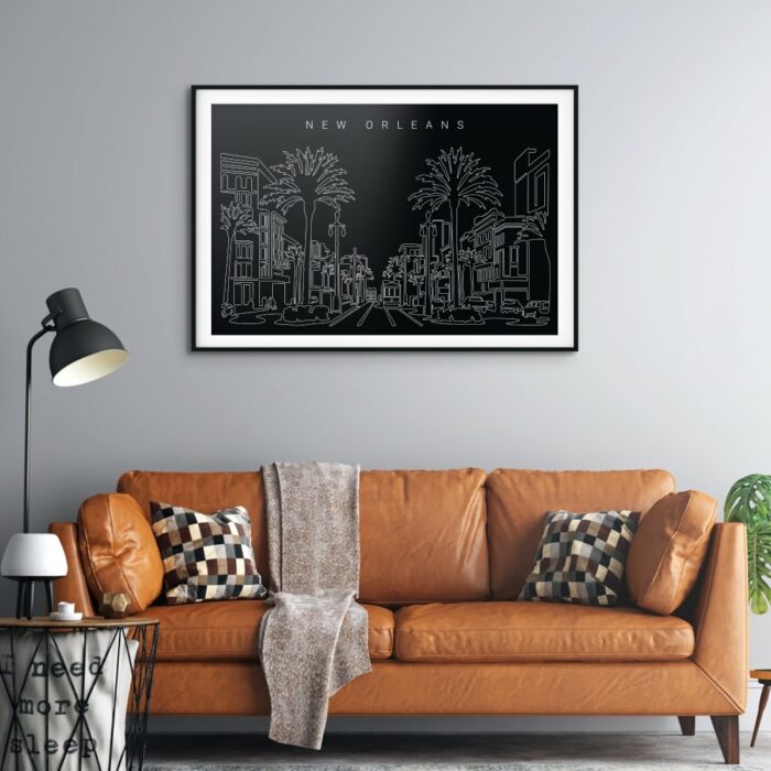 New Orleans Art Print for Living Room - Dark-1