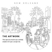 New Orleans Vector Art - Single Line Art Detail