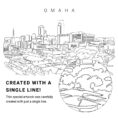 Omaha City Vector Art - Single Line Art Detail