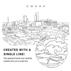 Omaha City Vector Art - Single Line Art Detail
