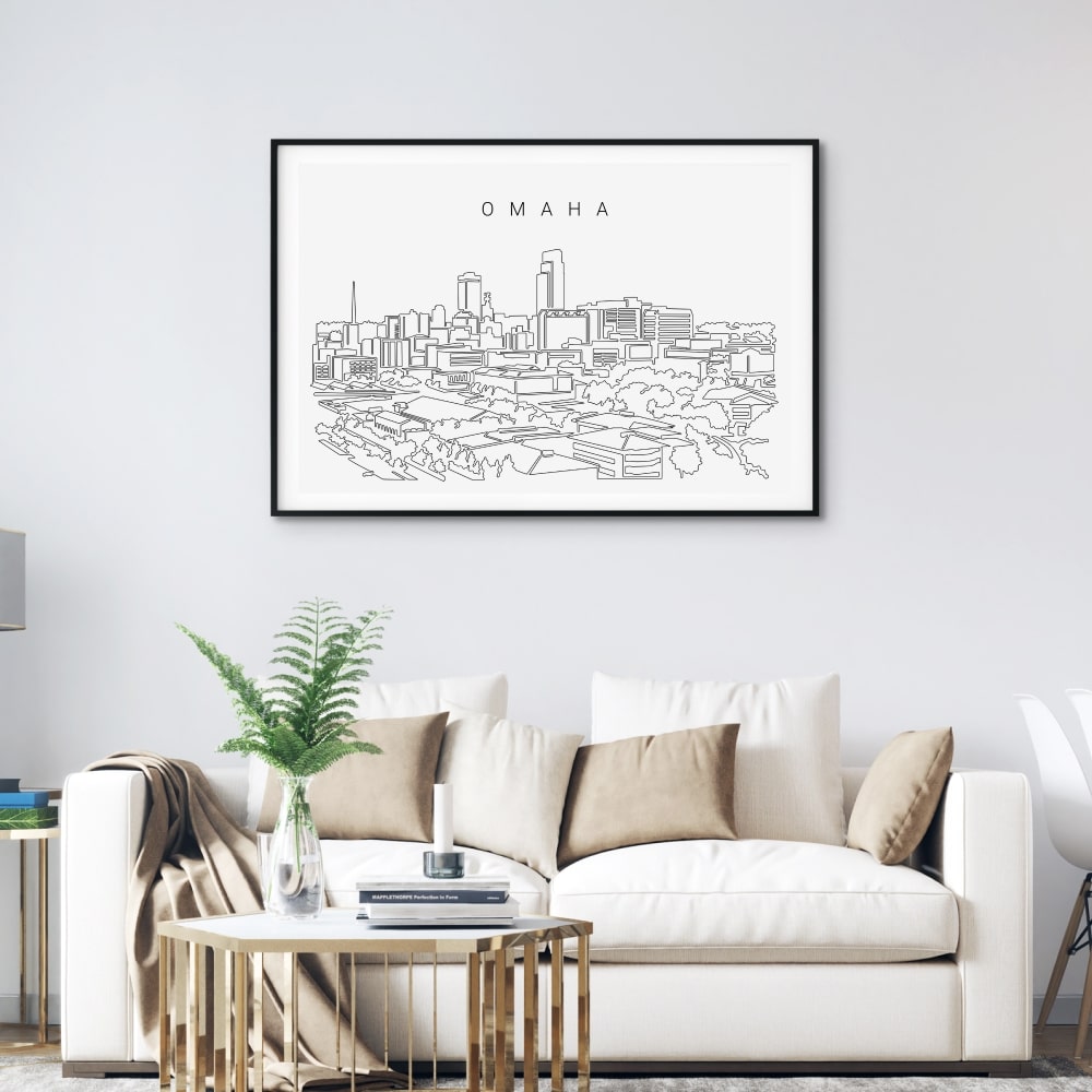 Omaha Skyline Art Print for Living Room