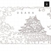 Osaka Japan Skyline SVG - Download