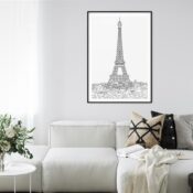 Paris Eiffel Tower Art Print for Living Room - Portrait