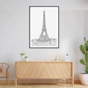 Paris Eiffel Tower Art Print for Wall Decor - Portrait