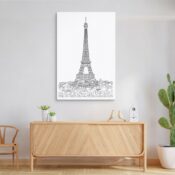 Paris Eiffel Tower Canvas Art Print for Hallway - Portrait