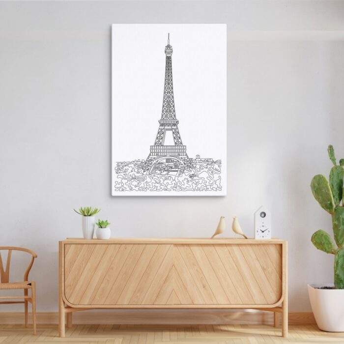 Paris Eiffel Tower Canvas Art Print for Hallway - Portrait