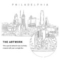 Philadelphia Vector Art - Single Line Art Detail