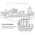 Pittsburgh Vector Art - Single Line Art Detail