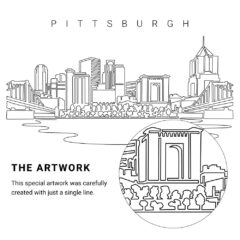 Pittsburgh Vector Art - Single Line Art Detail