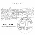 Prague Skyline Vector Art - Single Line Art Detail