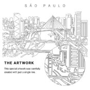 Sao Paulo Brazil Vector Art - Single Line Art Detail
