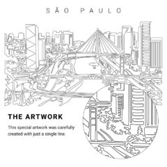 Sao Paulo Brazil Vector Art - Single Line Art Detail