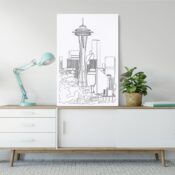 Seattle Skyline Canvas Art Print - Home Decor - Portrait