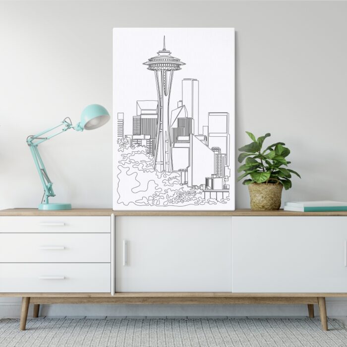 Seattle Skyline Canvas Art Print - Home Decor - Portrait