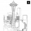 Seattle Skyline SVG - Download - Portrait