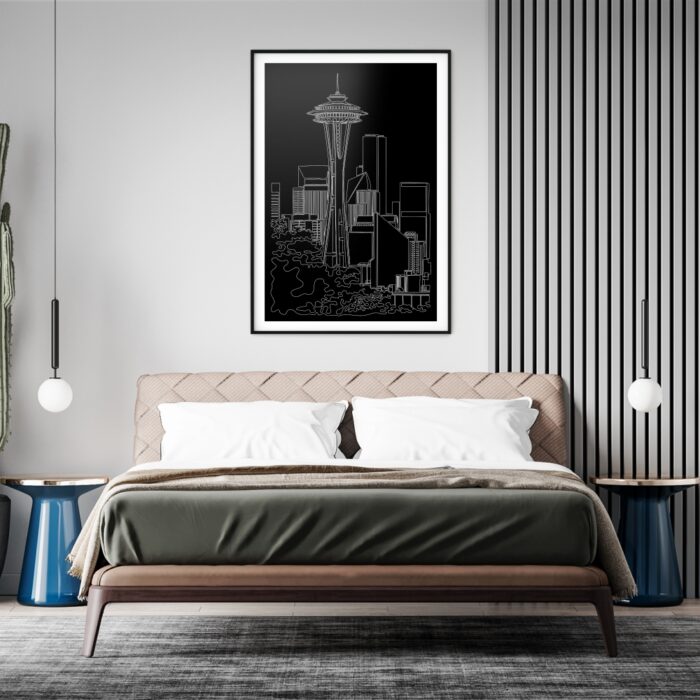 Seattle Space Needle Art Print for Bed Room