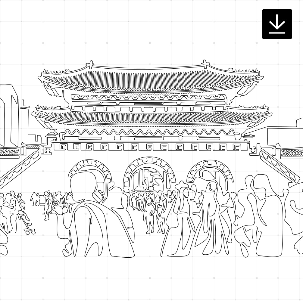 Seoul Gwanghwamun Gate SVG - Download