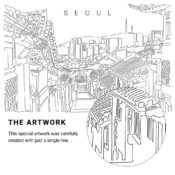 Seoul Korea Vector Art - Single Line Art Detail