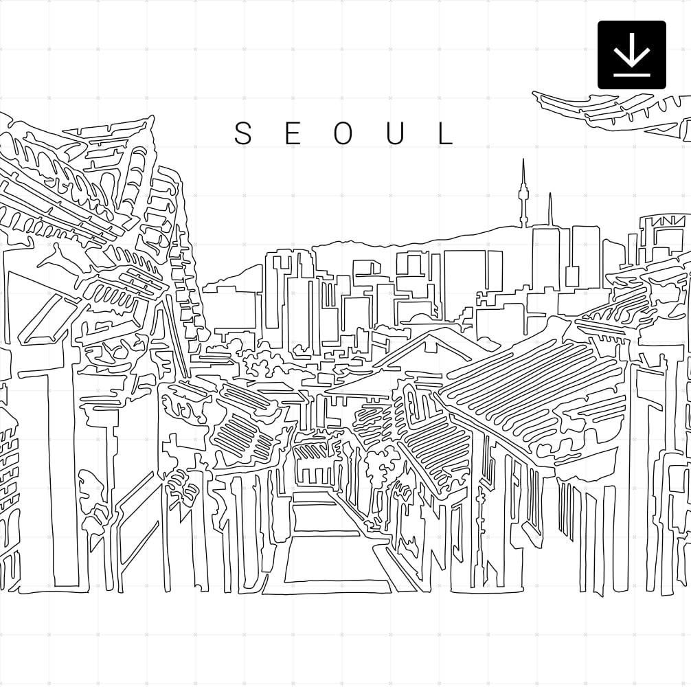 Seoul Skyline SVG - Download