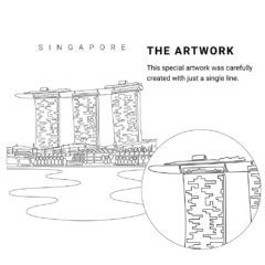 Singapore Marina Bay Sands Vector Art - Single Line Art Detail - Portrait