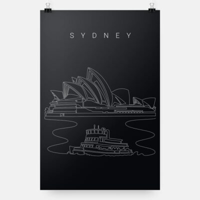 Sydney Opera House Art Print - Portrait - Dark