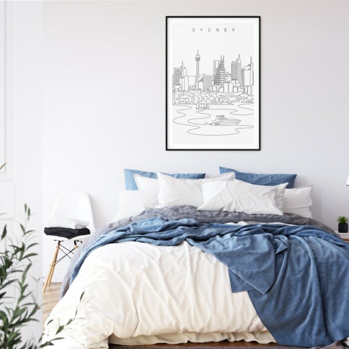 Sydney Skyline Art Print for Bed Room - Portrait