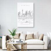 Sydney Skyline Canvas Art Print - Living Room - Portrait