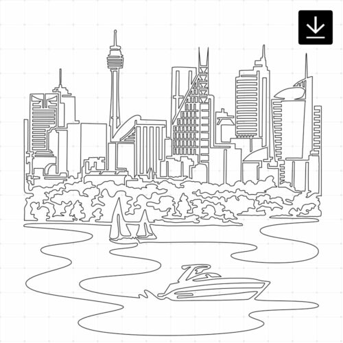 Sydney Skyline SVG - Download - Portrait
