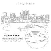 Tacoma WA Vector Art - Single Line Art Detail