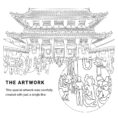 Tokyo Asakusa Vector Art - Single Line Art Detail