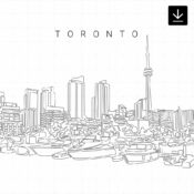 Toronto Harbour Skyline SVG - Download