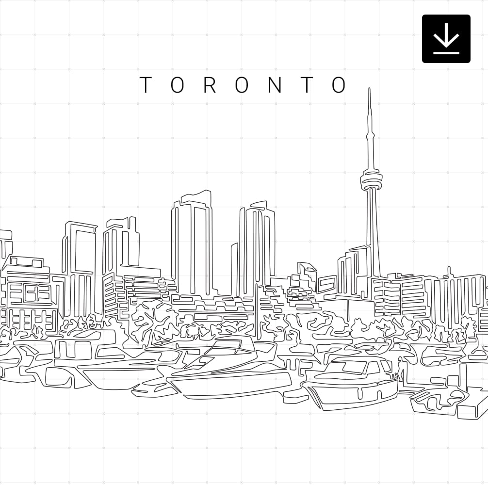 Toronto Harbour Skyline SVG - Download