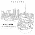 Toronto Harbour Vector Art - Single Line Art Detail
