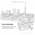 Toronto Harbour Vector Art - Single Line Art Detail