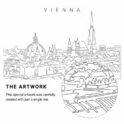 Vienna Austria Vector Art - Single Line Art Detail