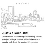 Boston Charles River Esplanade Continuous Line Drawing Art Work