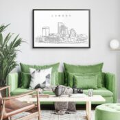 Framed London Skyline Wall Art for Living Room