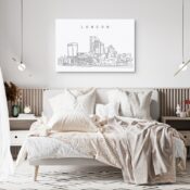 London Skyline Canvas Art Print - Bed Room